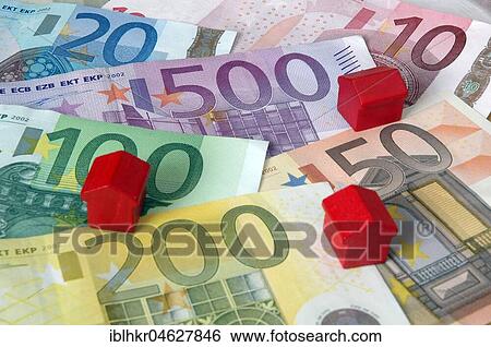 Stock Photograph - Banknotes euro, home ownership, Germany, Europe. Fotosearch
