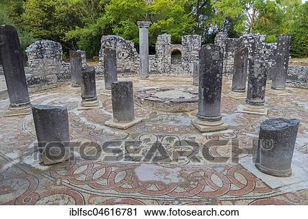 Baptistery with mosaics, ruined city, National Park Butrint, Saranda, Albania, Europe View Large Photo Image Stock Image - Baptistery with mosaics, ruined city, National Park Butrint, Saranda, Albania, Europe. Fotosearch