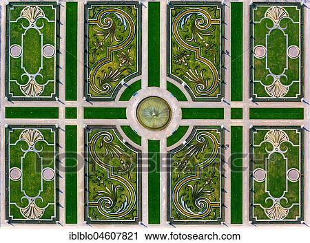 Stock Image - Baroque Garden, Broderie horticultural art, Großer Garten, Herrenhäuser Gärten, Hanover, Lower Saxony, Germany, Europe. Fotosearch