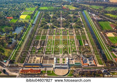 Stock Photo - Baroque Garden, Broderie horticultural art, Großer Garten, Herrenhäuser Gärten, Hanover, Lower Saxony, Germany, Europe. Fotosearch
