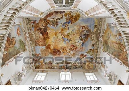 Picture - Baroque staircase, Wurzacher Castle, Bad Wurzach, Upper Swabia, Baden-Wurttemberg, Germany, Europe. Fotosearch