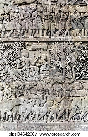 Bas-Relief at Bayon Temple, Angkor Thom, Cambodia, Asia View Large Photo Image Stock Photo - Bas-Relief at Bayon Temple, Angkor Thom, Cambodia, Asia. Fotosearch