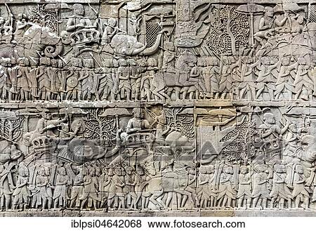 Bas-Relief at Bayon Temple, Angkor Thom, Cambodia, Asia View Large Photo Image Stock Photo - Bas-Relief at Bayon Temple, Angkor Thom, Cambodia, Asia. Fotosearch