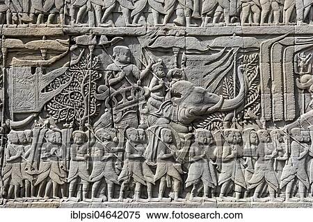 Bas-Relief at Bayon Temple, Angkor Thom, Cambodia, Asia View Large Photo Image Stock Photography - Bas-Relief at Bayon Temple, Angkor Thom, Cambodia, Asia. Fotosearch