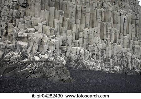 Stock Image - Basalt stones, Vik, Iceland, Europe. Fotosearch