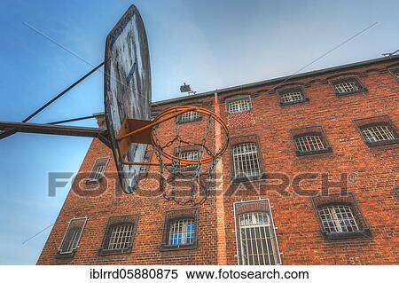 Basketball, Lost Place, JVA, Düsseldorf, North Rhine-Westphalia, Germany, Europe View Large Photo Image Stock Photography - Basketball, Lost Place, JVA, Düsseldorf, North Rhine-Westphalia, Germany, Europe. Fotosearch