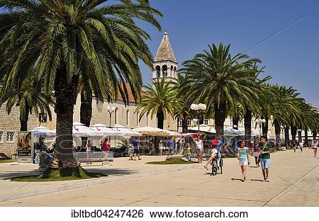 Beach promenade with Dominican Monastery, Trogir, Dalmatia, Croatia, Europe View Large Photo Image Stock Photograph - Beach promenade with Dominican Monastery, Trogir, Dalmatia, Croatia, Europe. Fotosearch
