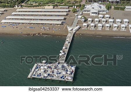 Beach with a pier in the sea, Antalya, Turkey, Asia View Large Photo Image Stock Photo - Beach with a pier in the sea, Antalya, Turkey, Asia. Fotosearch