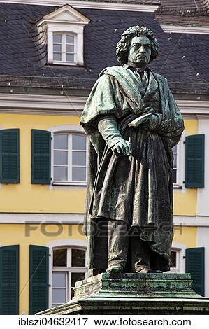 Stock Photo - Beethoven Memorial in front of the Main Post Office, Münsterplatz, Bonn, North Rhine-Westphalia, Germany, Europe. Fotosearch