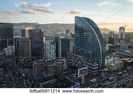 Blü Sky Tower, centre of Ulan Bator, Mongolia, Asia View Large Photo Image Picture - Blü Sky Tower, centre of Ulan Bator, Mongolia, Asia. Fotosearch