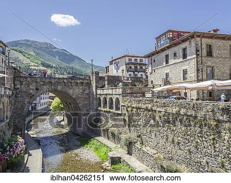 Bridge over the river Rio Quiviesa, Potes, Cantabria, Spain, Europe View Large Photo Image Stock Image - Bridge over the river Rio Quiviesa, Potes, Cantabria, Spain, Europe. Fotosearch
