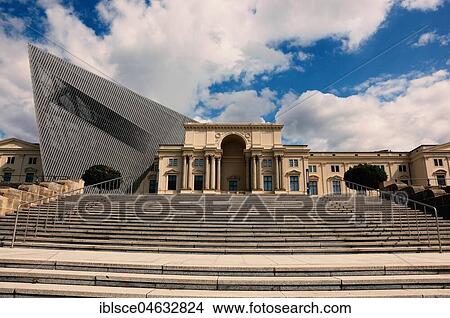 Bundeswehr Military History Museum, main building with wedge sculpture, architect Daniel Libeskind, Dresden, Saxony, Germany, Europe View Large Photo Image Picture - Bundeswehr Military History Museum, main building with wedge sculpture, architect Daniel Libeskind, Dresden, Saxony, Germany, Europe. Fotosearch