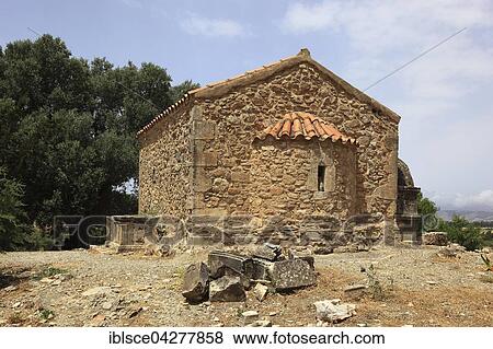 Byzantine chapel of Agios Georgios Galatas, archaeological site Agia Triada, Crete, Greece, Europe View Large Photo Image Stock Photo - Byzantine chapel of Agios Georgios Galatas, archaeological site Agia Triada, Crete, Greece, Europe. Fotosearch