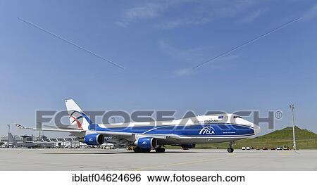 Stock Photograph - CAL Cargo Logic Air, Boeing, B747-400 ERF, cargo plane, Munich Airport, Upper Bavaria, Germany, Europe. Fotosearch
