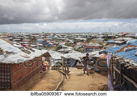Camp for Rohingya refugees from Myanmar, Kutupalong, Cox Bazar, Bangladesh, Asia View Large Photo Image Stock Photo - Camp for Rohingya refugees from Myanmar, Kutupalong, Cox Bazar, Bangladesh, Asia. Fotosearch