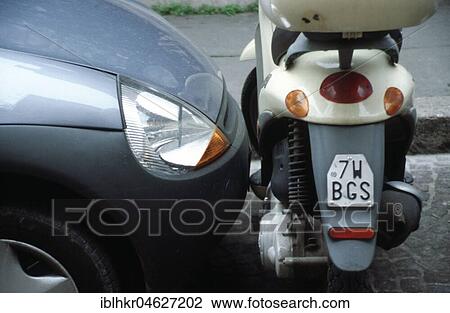 Car parks very close to Moped, Berlin, Germany, Europe View Large Photo Image Stock Image - Car parks very close to Moped, Berlin, Germany, Europe. Fotosearch