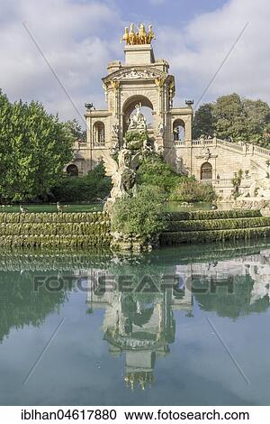 Stock Image - Cascada Monumental in the Ciutadella Park, Barcelona, Catalonia, Spain, Europe. Fotosearch