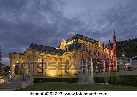 Casino at dusk, Baden, Lower Austria, Austria, Europe View Large Photo Image Stock Image - Casino at dusk, Baden, Lower Austria, Austria, Europe. Fotosearch