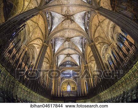 Cathedral La Catedral de la Santa Creu, Barcelona, Catalonia, Spain, Europe View Large Photo Image Picture - Cathedral La Catedral de la Santa Creu, Barcelona, Catalonia, Spain, Europe. Fotosearch