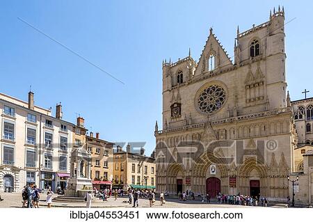 Cathedral Saint Jean, Lyon, Auvergne Rhone Alpes, France, Europe View Large Photo Image Stock Image - Cathedral Saint Jean, Lyon, Auvergne Rhone Alpes, France, Europe. Fotosearch
