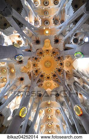 Ceiling in the Sagrada Familia, Barcelona, Catalonia, Spain, Europe View Large Photo Image Picture - Ceiling in the Sagrada Familia, Barcelona, Catalonia, Spain, Europe. Fotosearch