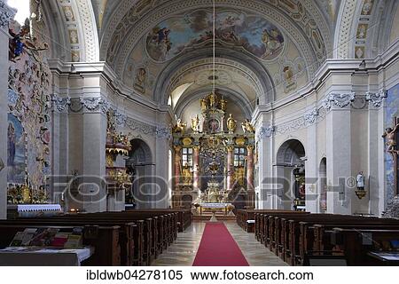 Stock Photography - Chancel, parish church, pilgrimage church of St. Nicholas, Lockenhaus, Burgenland, Austria, Europe. Fotosearch