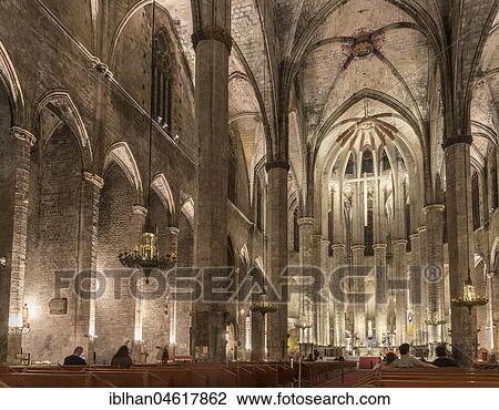 Church nave, Santa Maria del Pi, Barcelona, Catalonia, Spain, Europe View Large Photo Image Stock Image - Church nave, Santa Maria del Pi, Barcelona, Catalonia, Spain, Europe. Fotosearch
