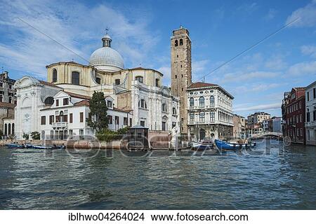 Church of San Geremia, Palazzo Labia dalla Riva di Biasio on the right, seen from the Grand Canal, entrance to the Cannaregio Canal, Cannaregio, Venice, Veneto, Italy, Europe View Large Photo Image Picture - Church of San Geremia, Palazzo Labia dalla Riva di Biasio on the right, seen from the Grand Canal, entrance to the Cannaregio Canal, Cannaregio, Venice, Veneto, Italy, Europe. Fotosearch