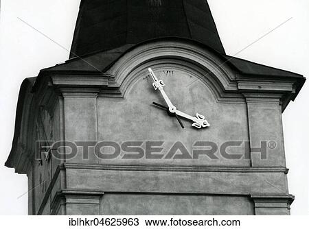 Church tower clock with washed out numerals ca. 1970s, exact place unknown, Czech Republic, Europe View Large Photo Image Stock Image - Church tower clock with washed out numerals ca. 1970s, exact place unknown, Czech Republic, Europe. Fotosearch