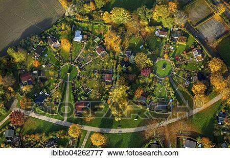Circular allotment gardens, allotments on Heuweg, circular divisions, autumn, Witten-Stockum, Witten, Ruhr district, North Rhine-Westphalia, Germany, Europe View Large Photo Image Stock Photo - Circular allotment gardens, allotments on Heuweg, circular divisions, autumn, Witten-Stockum, Witten, Ruhr district, North Rhine-Westphalia, Germany, Europe. Fotosearch