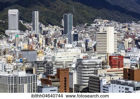 Picture - City view, Kobe, Japan, Asia. Fotosearch