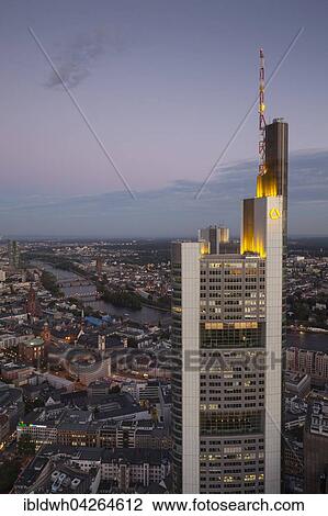 Cityscape, Commerzbank Tower, view from the Main Tower, Frankfurt, Hesse, Germany, Europe View Large Photo Image Stock Image - Cityscape, Commerzbank Tower, view from the Main Tower, Frankfurt, Hesse, Germany, Europe. Fotosearch