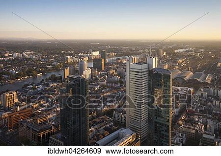 Cityscape with Gallileo and Silberturm skyscrapers, view from the Main Tower, Frankfurt, Hesse, Germany, Europe View Large Photo Image Stock Photo - Cityscape with Gallileo and Silberturm skyscrapers, view from the Main Tower, Frankfurt, Hesse, Germany, Europe. Fotosearch