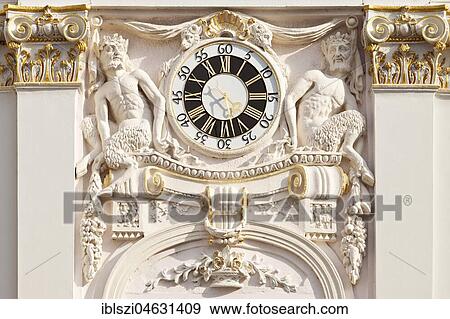 Clock at the historical town hall, Bonn, North Rhine-Westphalia, Germany, Europe View Large Photo Image Stock Photo - Clock at the historical town hall, Bonn, North Rhine-Westphalia, Germany, Europe. Fotosearch
