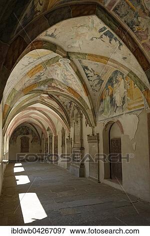 Stock Photo - Cloister in the Augustinter-Chorherrenstift Monastery Neustift near Brixen, South Tyrol, Alto Adige, Italy, Europe. Fotosearch
