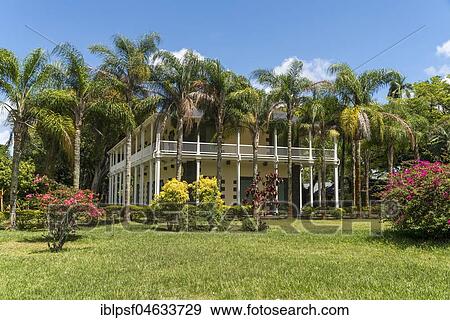 Colonial Villa Mon Plaisir, Pamplemousses Botanical Garden, Mauritius, Africa View Large Photo Image Stock Photo - Colonial Villa Mon Plaisir, Pamplemousses Botanical Garden, Mauritius, Africa. Fotosearch