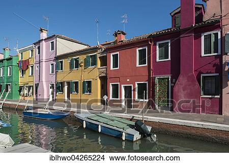 Colorful houses on the Rio San Mauro, Burano, Venice, Veneto, Italy, Europe View Large Photo Image Picture - Colorful houses on the Rio San Mauro, Burano, Venice, Veneto, Italy, Europe. Fotosearch