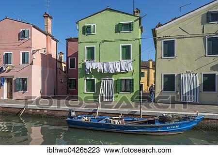 Colorful houses on the Rio San Mauro, Burano, Venice, Veneto, Italy, Europe View Large Photo Image Stock Image - Colorful houses on the Rio San Mauro, Burano, Venice, Veneto, Italy, Europe. Fotosearch