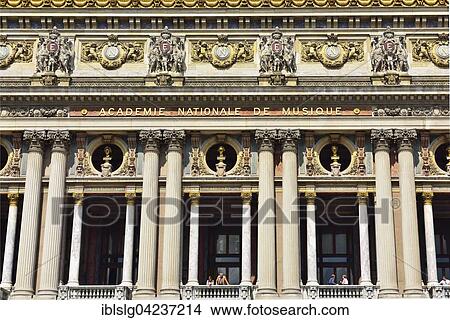 Columns, fassade main entrance Opera de Garnier with busts, musicians, Paris, Ile De Fance, France, Europe View Large Photo Image Picture - Columns, fassade main entrance Opera de Garnier with busts, musicians, Paris, Ile De Fance, France, Europe. Fotosearch