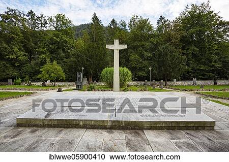 Stock Image - Concentration camp cemetery, concentration camp memorial site Ebensee, Ebensee, Salzkammergut, Upper Austria, Austria, Europe. Fotosearch