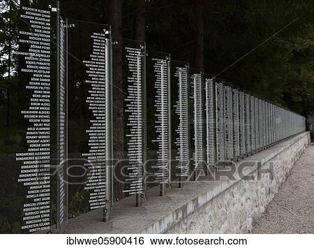Stock Photograph - Concentration camp cemetery, concentration camp memorial site Ebensee, Ebensee, Salzkammergut, Upper Austria, Austria, Europe. Fotosearch