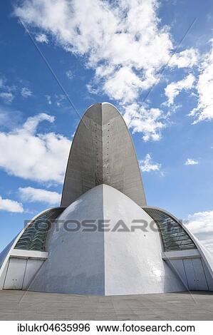 Stock Photograph - Congress- and concert hall Auditorio de Tenerife by the Spanish architect Santiago Calatrava, Santa Cruz de Tenerife, Tenerife, Spain, Europe. Fotosearch