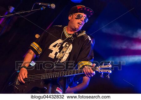 Stock Image - Cordell Crockett, bassist of the US-American hard rock band Ugly Kid Joe live in the Schüür Lucerne, Switzerland, Europe. Fotosearch