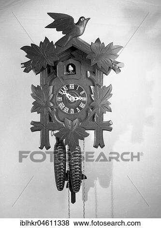 Stock Photo - Cuckoo clock, 1955, Black Forest, Germany, Europe. Fotosearch