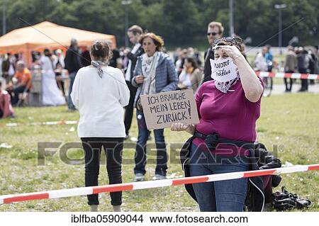 Demonstration against corona measures on 16 May 2020 at Theresienwiese, Munich, Bavaria, Germany, Europe View Large Photo Image Picture - Demonstration against corona measures on 16 May 2020 at Theresienwiese, Munich, Bavaria, Germany, Europe. Fotosearch