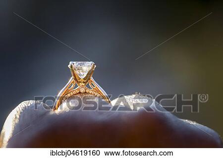 Stock Image - Diamond ring close up. Fotosearch
