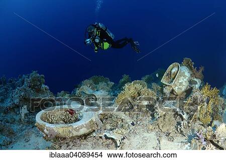 Diver looking at the plumbing on the shipwrecks in Ras Muhammad National Park, Sharm el-Sheikh, Red sea, Egypt, Africa View Large Photo Image Picture - Diver looking at the plumbing on the shipwrecks in Ras Muhammad National Park, Sharm el-Sheikh, Red sea, Egypt, Africa. Fotosearch