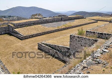Stock Photograph - Eastern ball court, Ruins of Xochicalco, Cuernavaca, Morelos, Mexico, North America. Fotosearch