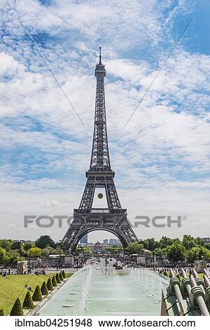 Stock Photo - Eiffel Tower, Tour Eiffel, Trocadero, the Trocadero gardens, Paris, Ile-de-France, France, Europe. Fotosearch