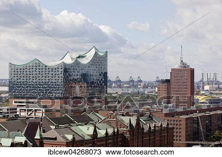 Stock Image - Elbe Philharmonic Hall and Speicherstadt, Hamburg, Germany, Europe. Fotosearch